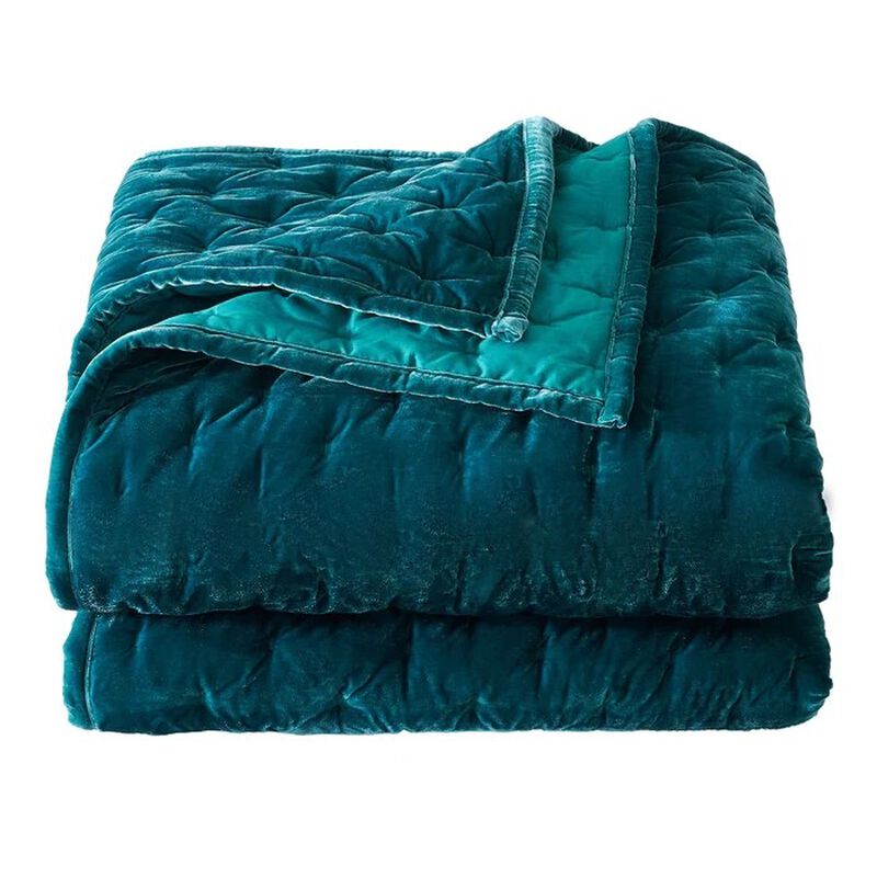 Stella Pintuck Teal Full/Queen Quilt Set image number 0