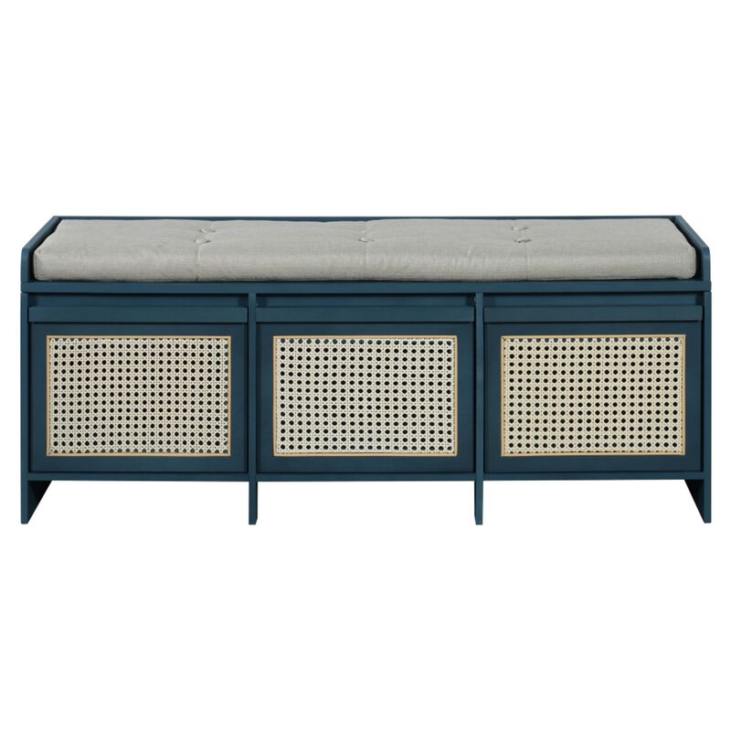Seckbo Retro Button Tufted Upholstered Storage Bench image number 0