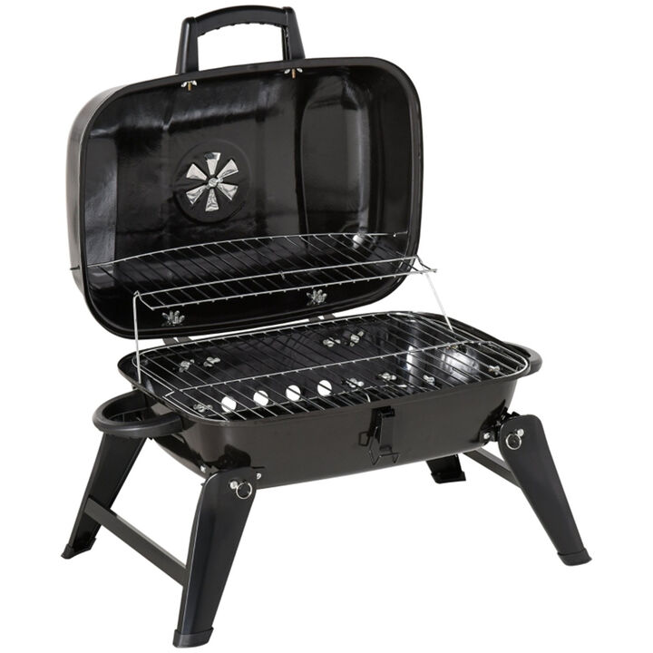 Portable Charcoal Grill Compact Outdoor BBQ for Camping, Picnics