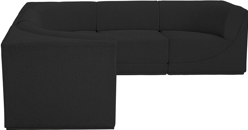 Meridian Furniture Ollie Black Boucle Fabric Modular Sectional