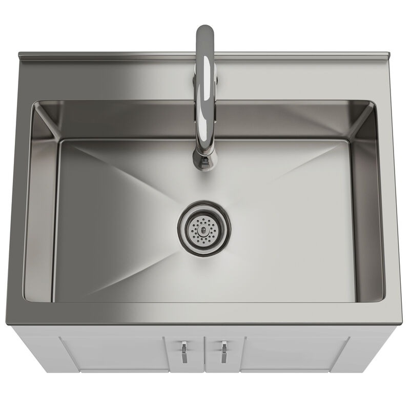 Modern Wide Shaker All-In-One 28-inch Laundry Utility Sink and Cabinet