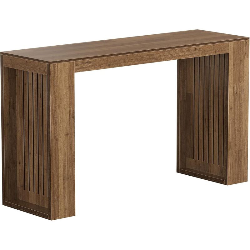 63 Inch Long Brown Counter Height Bar Table for Home Bar and Dining Room image number 0