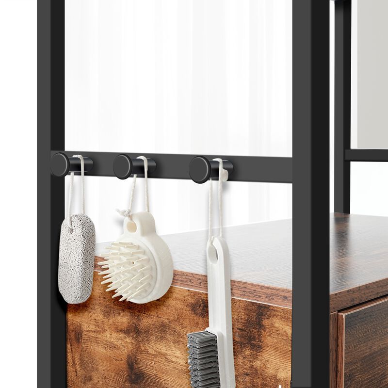 Dog feeding station,3 Height Adjustable Raised Dog Bowls,Dog Storage with shelves image number 7