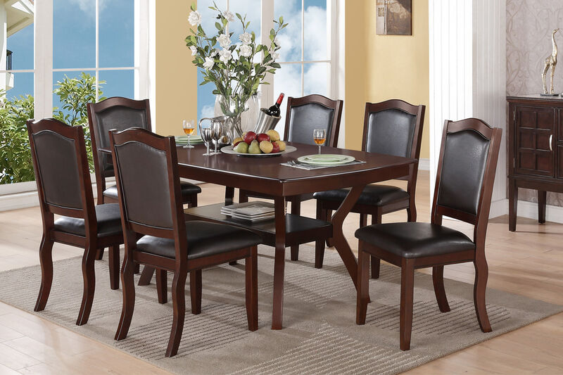 Streamdale Espresso Dining Set with 2 Padded Chairs