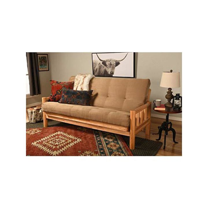 Lodge Frame-Natural Finish-Suede Peat Mattress