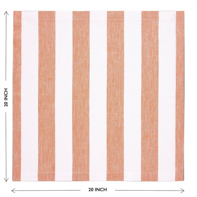 Linen Dinner Napkins - Cabana Stripe image number 2