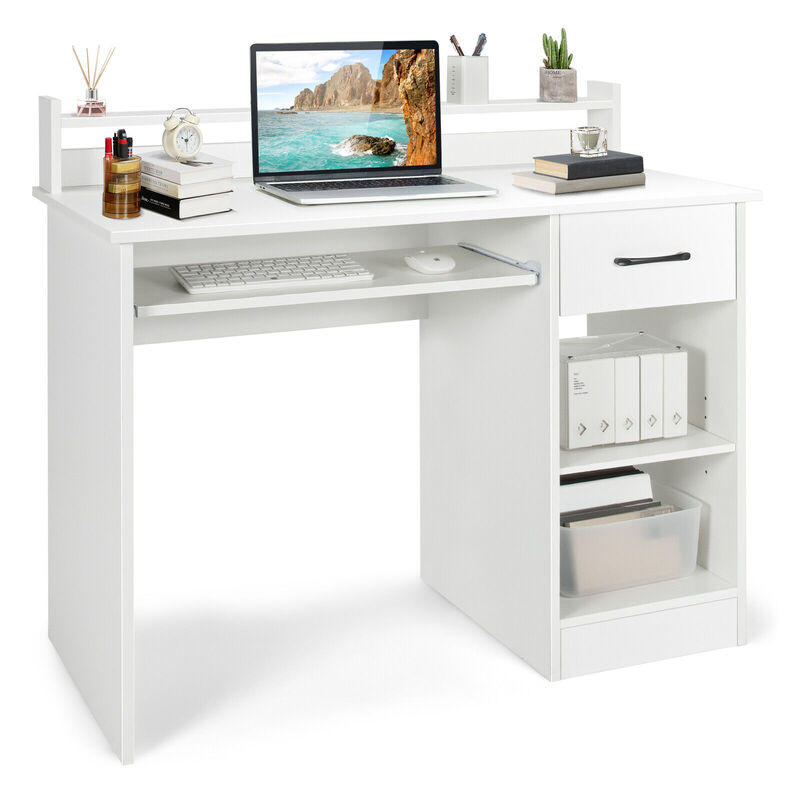 Study Laptop Table with Drawer and Keyboard Tray