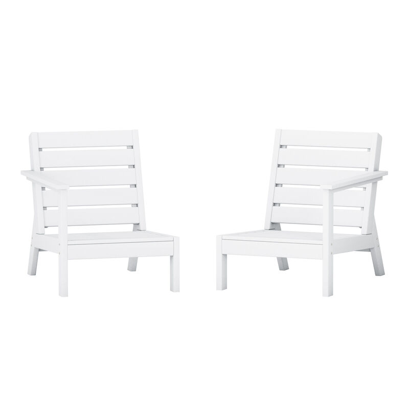 WestinTrends Outdoor Patio HDPE Deep Seating Sectional Loveseat