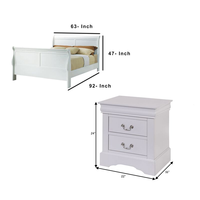 Queen Size Bedroom Set, Black Finish, 5-Piece Set with Bed, 2 Nightstands, Dresser and Mirror image number 7