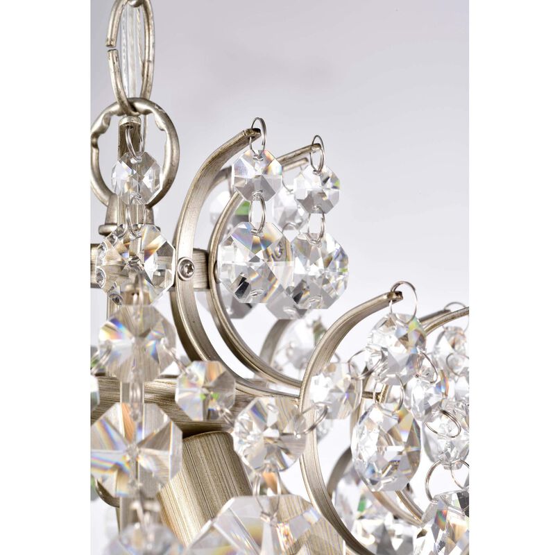 Alice Indoor 3-light Brushed Champagne Silver Crystal Chandelier image number 3