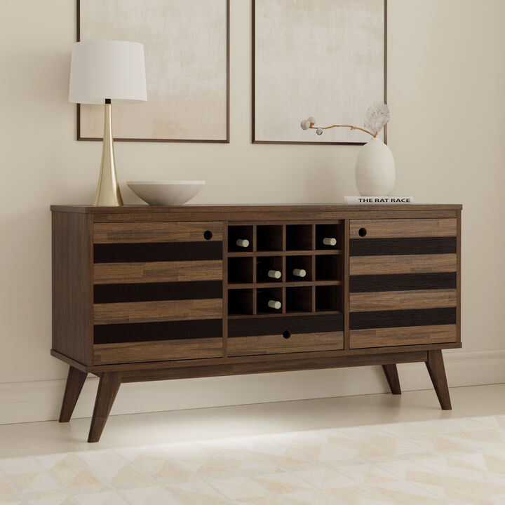 Simpli Home Clarkson Sideboard with Wine Storage