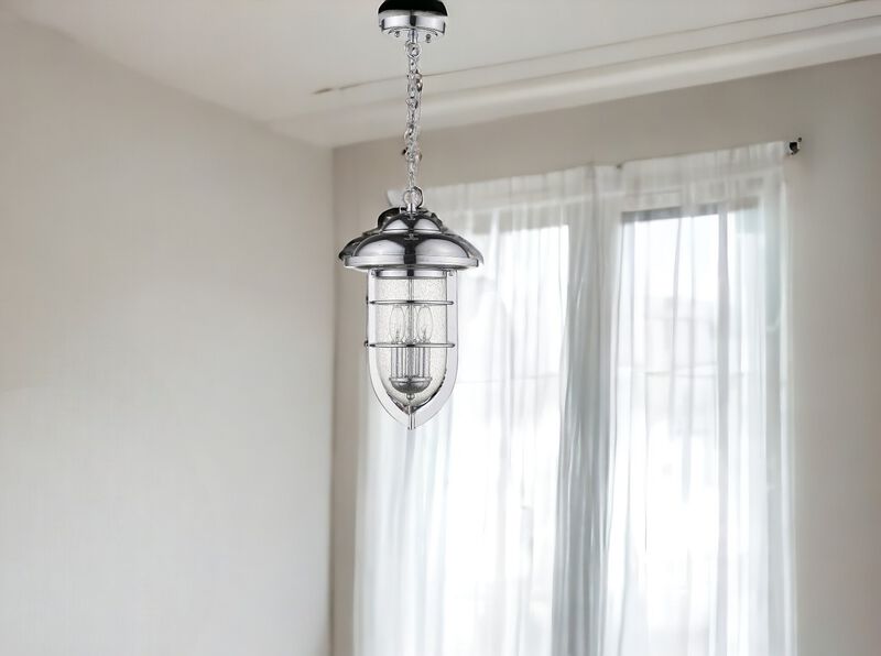 Hivvago Dylan 3-Light Chrome Hanging Lantern