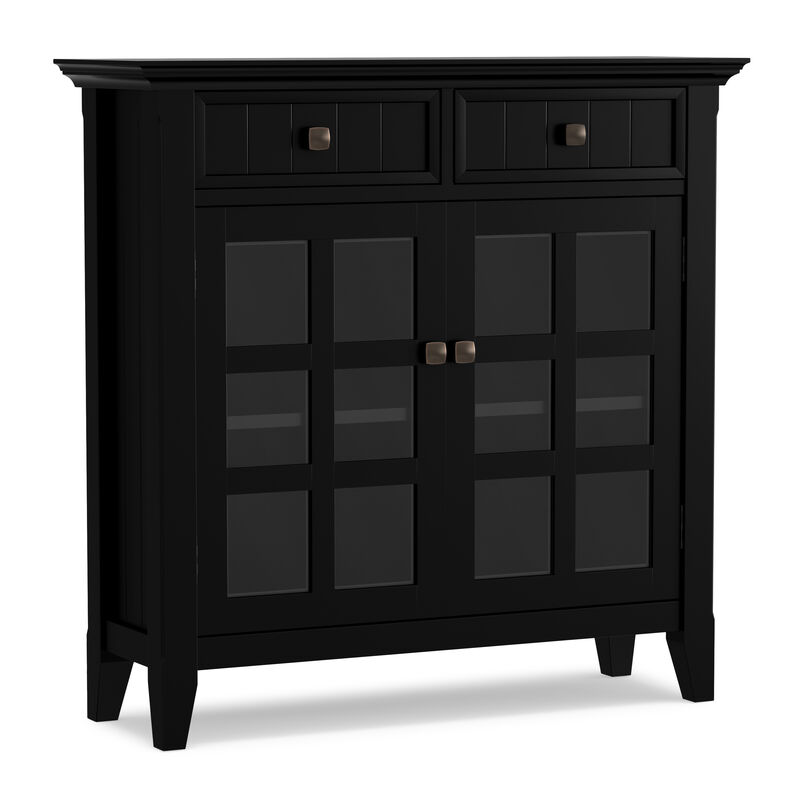 Acadian SOLID WOOD 36 inch Wide Transitional Entryway Hallway Storage Cabinet in Black