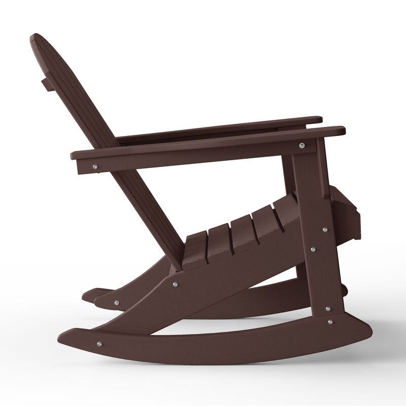 WestinTrends 3-Piece set Outdoor / Patio Poly Adirondack rocking chairs with a side table ( 2 seater )