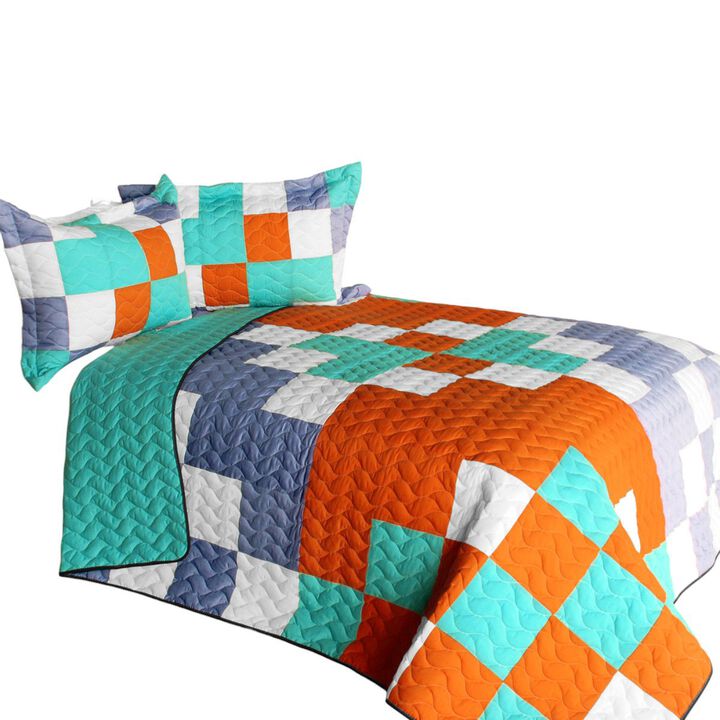 Vermicelli Quilted Patchwork Bedding Set Queen Size Dream Proposal Design