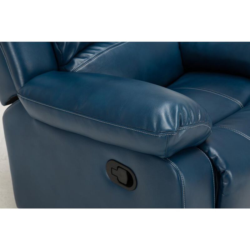 Comfort Pointe Clifton Navy Blue Leather Gel Glider Rocker Recliner
