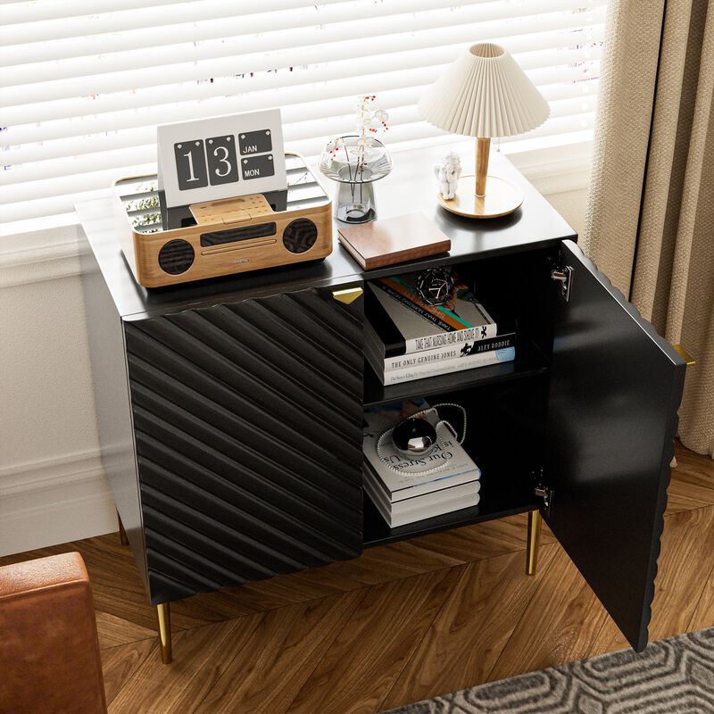 2-Door Locker Accent Storage Cabinet with Tapered Support Legs