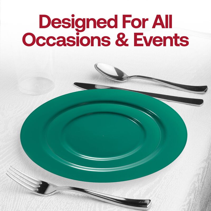 7.5" Solid Green Holiday Round Plastic Salad Plates (240 Plates) image number 6