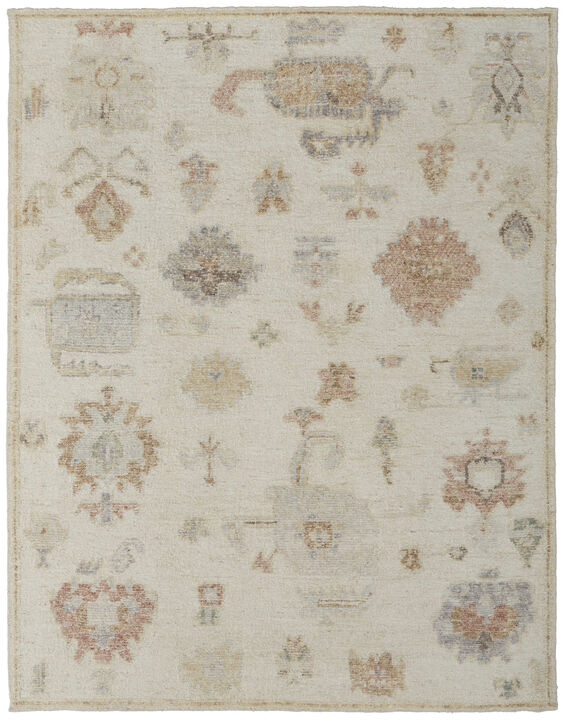 HomeRoots Wool Floral Hand Knotted Area Rug