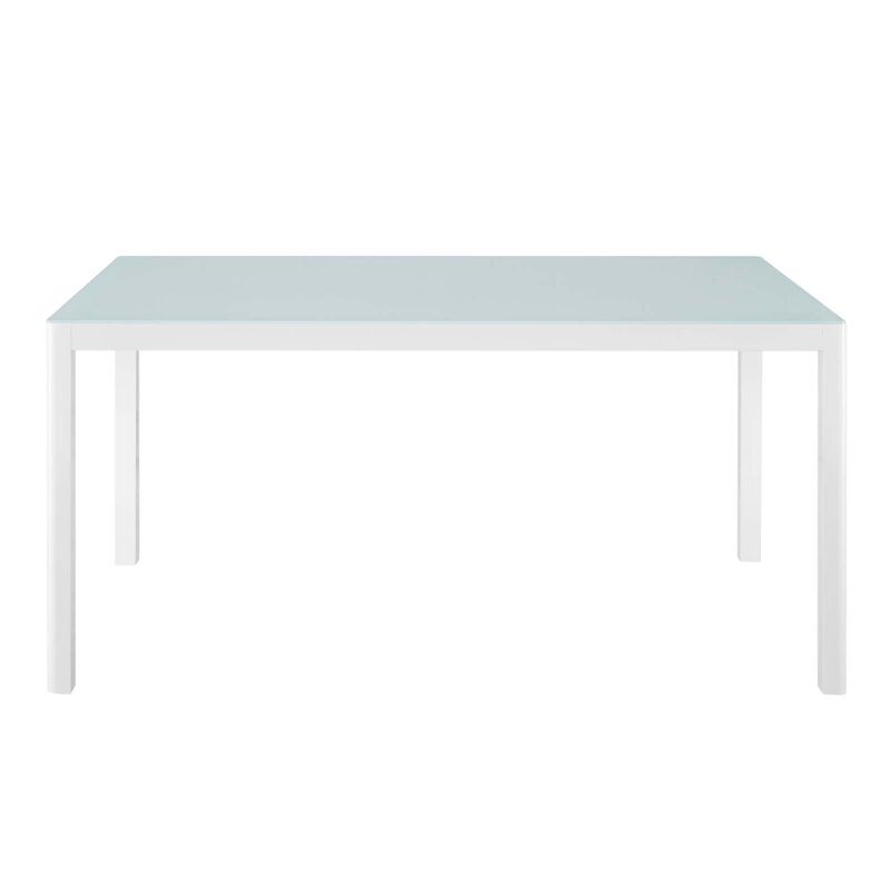 Modway - Raleigh 59" Outdoor Patio Aluminum Dining Table White image number 2