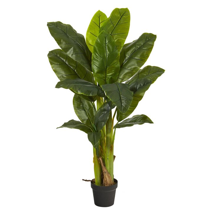 Nearly Natural 4-ft Triple Stalk Banana Tree (Real Touch)