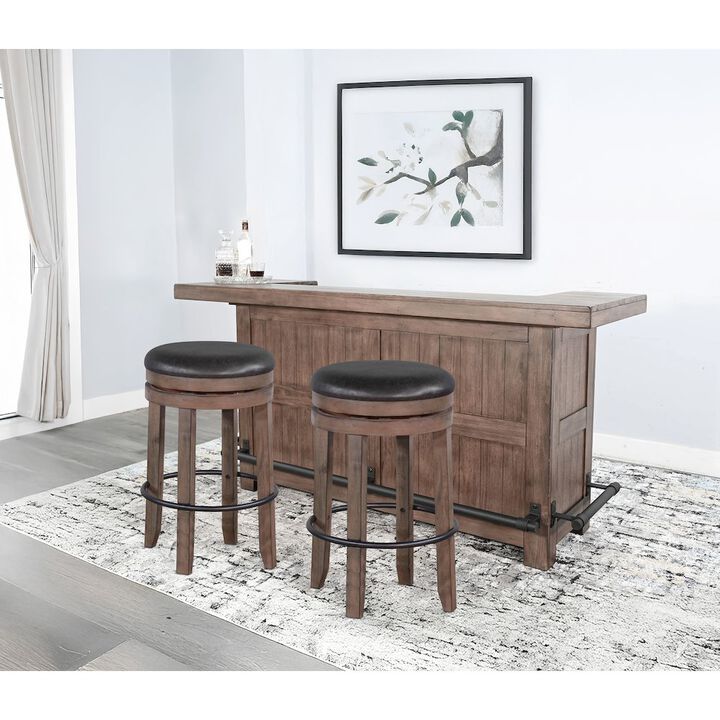Sunny Designs 80" Traditional Wood Home Bar with Stools