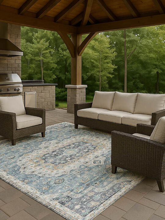 Tuscany TU4 Blue 8' x 10' Rug