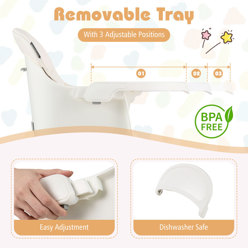 Convertible 16 in 1 Baby Highchair with Activity Center for Toddlers and Infants image number 6