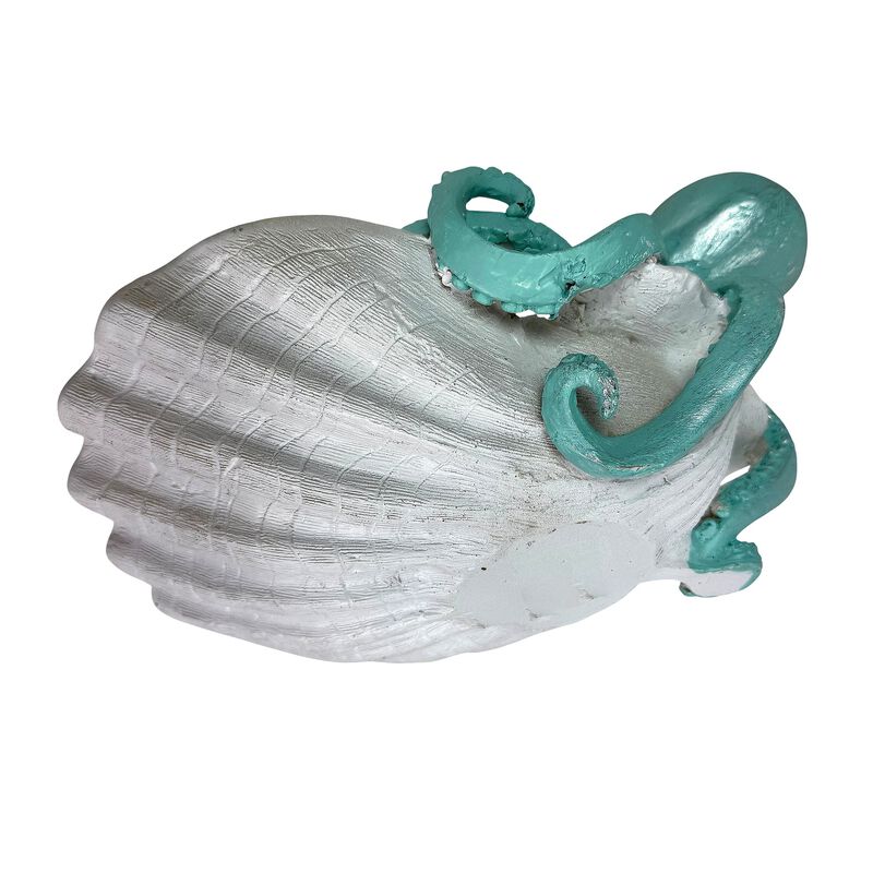 Decorative Octopus Shell Tray Coastal Resin Catchall Dish 10 X 10 X 6 In image number 5