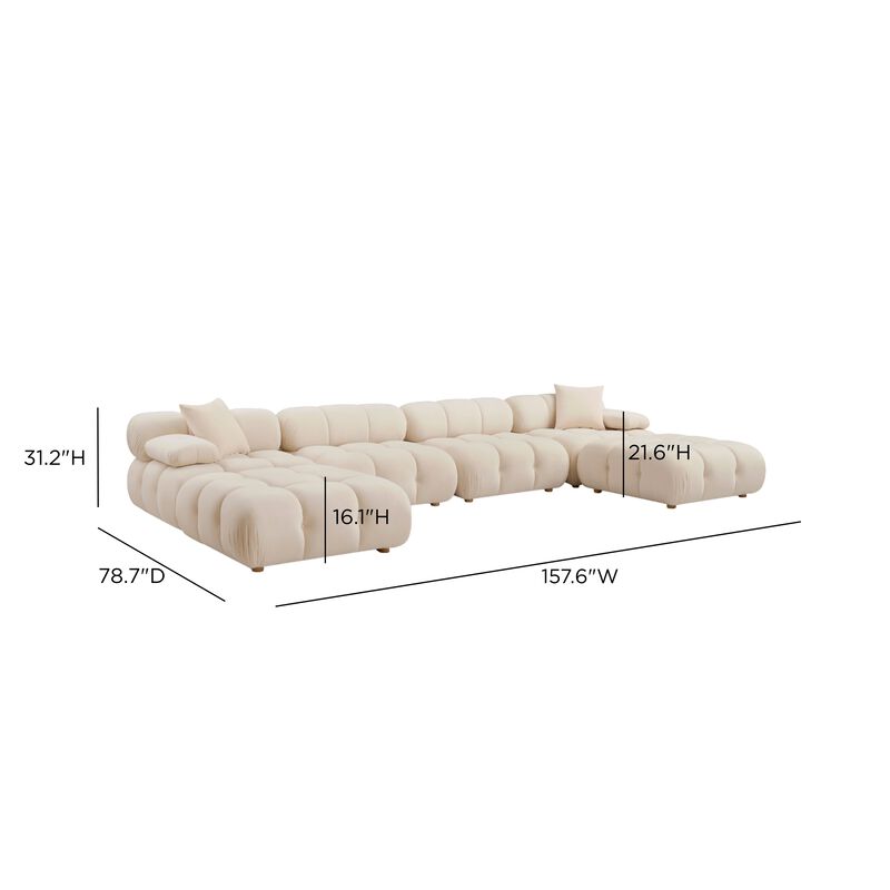 Calliope Cream Performance Velvet 6-piece Modular U-Sectional image number 4