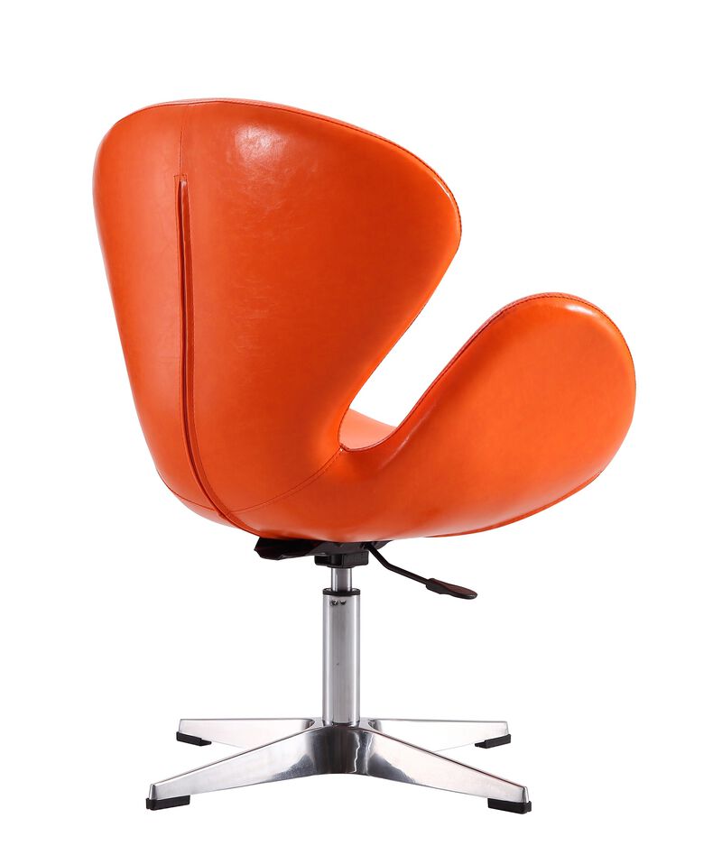 Raspberry Swivel Accent Chairs in Orange (Set of 2)