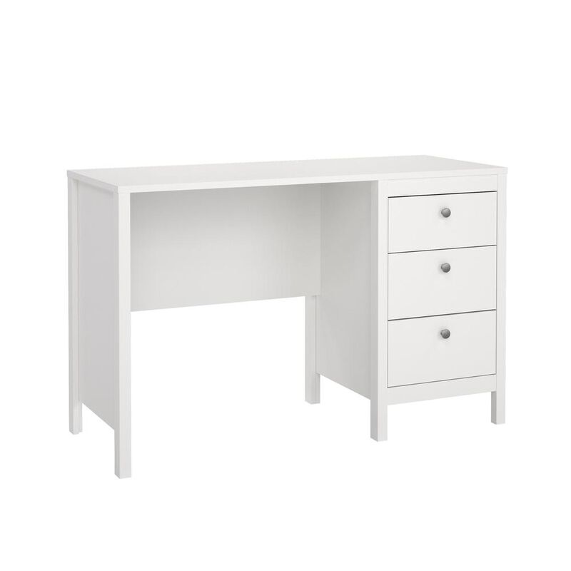Tvilum Madrid Home Office Writing Desk with 3 Storage Drawers, White