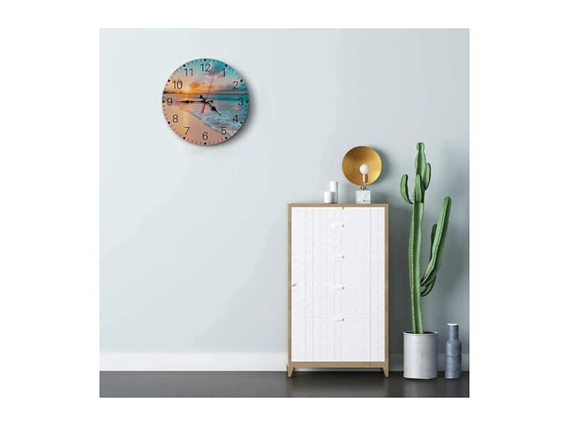 Sea Beach Blue Sky Sand Wall Clock 10 Inch Silent Non Ticking Battery Operated image number 2