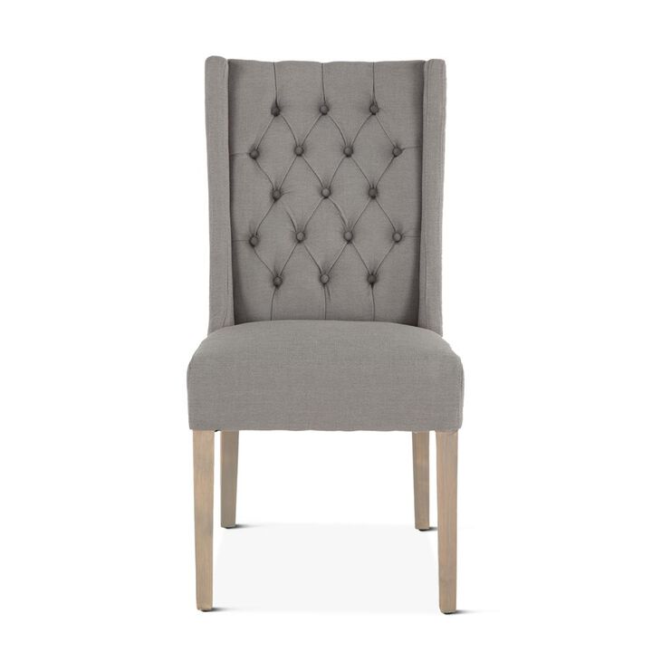 Belen Kox Gray Linen Dining Chairs, Set of 2, Belen Kox