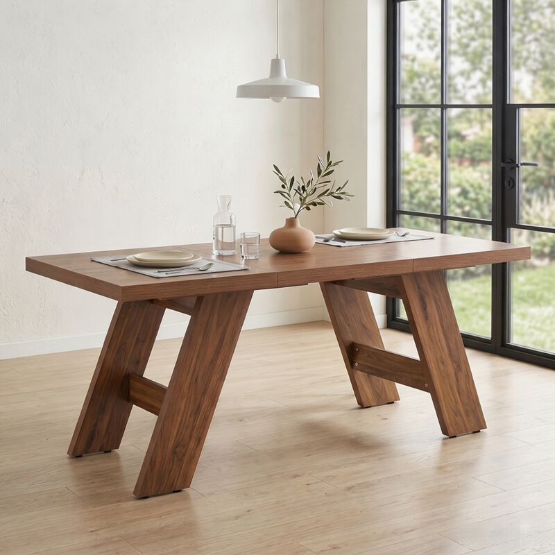 Whisen Dining Table with V-Leg, MDF Space-Saving for Home Kitchen image number 2