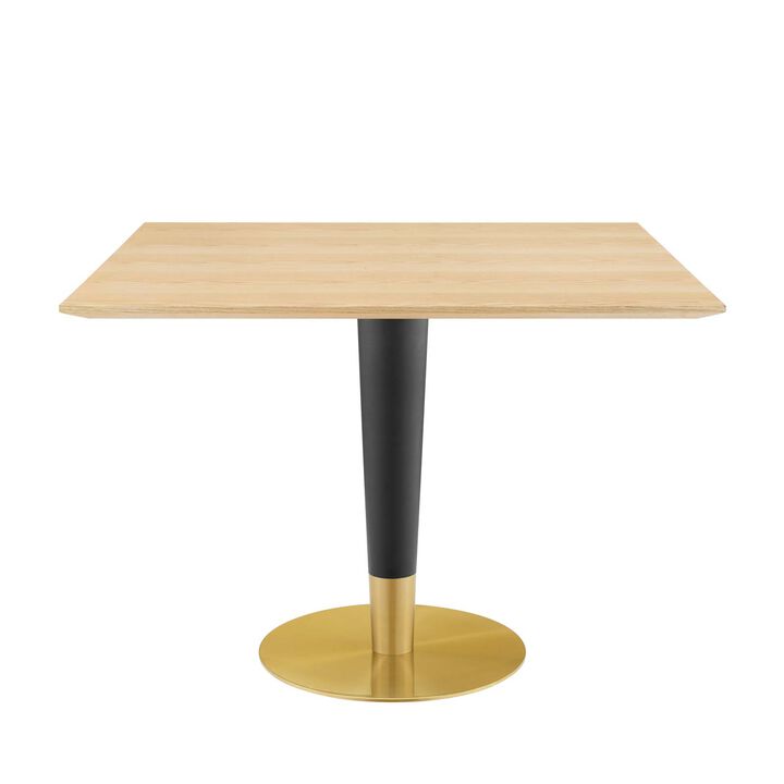 Modway - Zinque 40" Square Dining Table Gold Natural