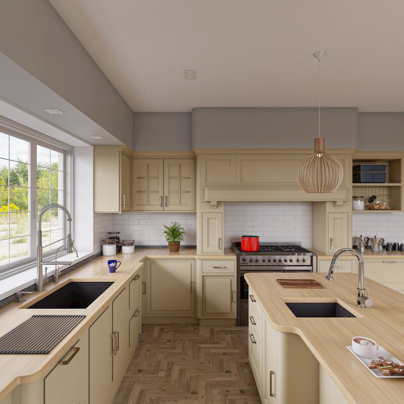 ALFI brand Black 17 Undermount Rectangular Granite Composite Kitchen Prep Sink