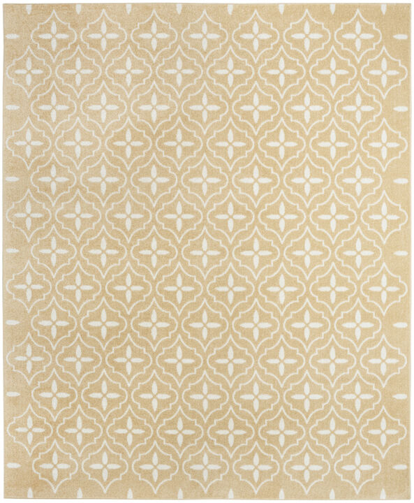 HomeRoots 8' X 10' Beige And Ivory Geometric Indoor Outdoor Area Rug