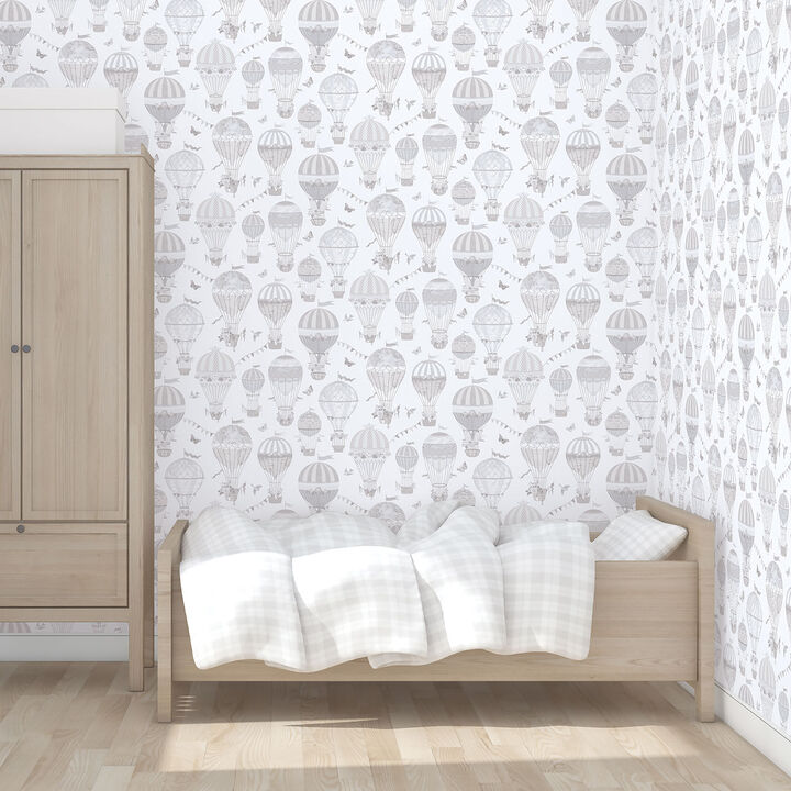 Just 4 Kids 2 Balloon Journey Silver Grey Wallpaper G56542