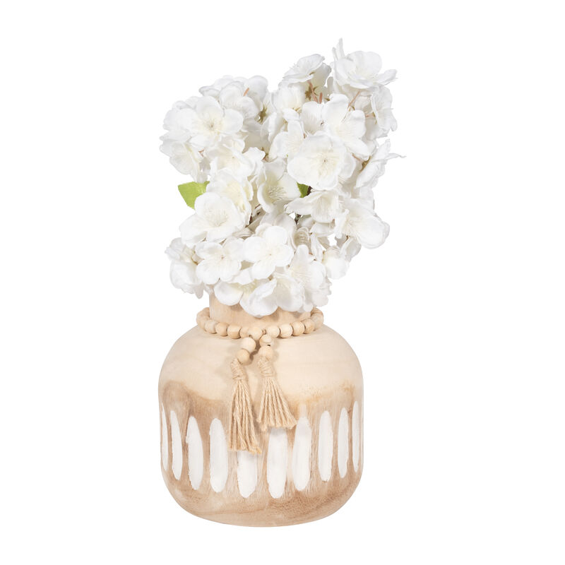 Wood, 8" Round Ridged Vase image number 3