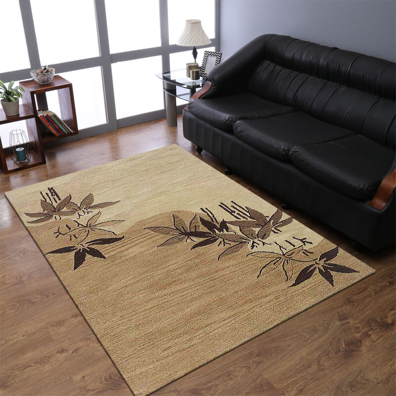 RUGSOTIC CARPETS HAND TUFTED WOOL ECO-FRIENDLY AREA RUGS  - Rectangle Shape, Size, Floral Modern Design, High Pile Thick Handmade Area Rugs for Living Room, Bed Room (K00905) image number 1