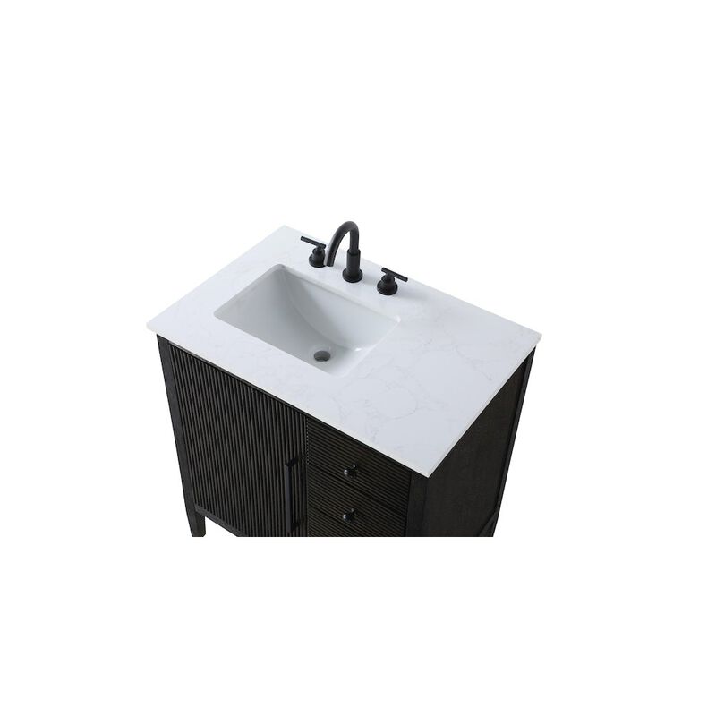 Elegant Kitchen and Bath 32 inch Single Bathroom Vanity in Chocolate Oak