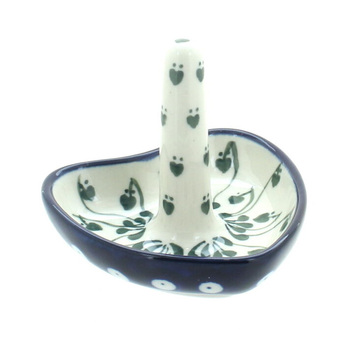 Blue Rose Polish Pottery Saffron Ring Holder