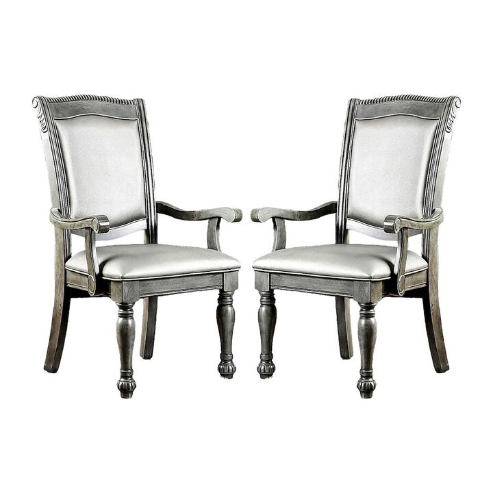 Simple Relax Dining Chair, Gray/Sliver Set of 2