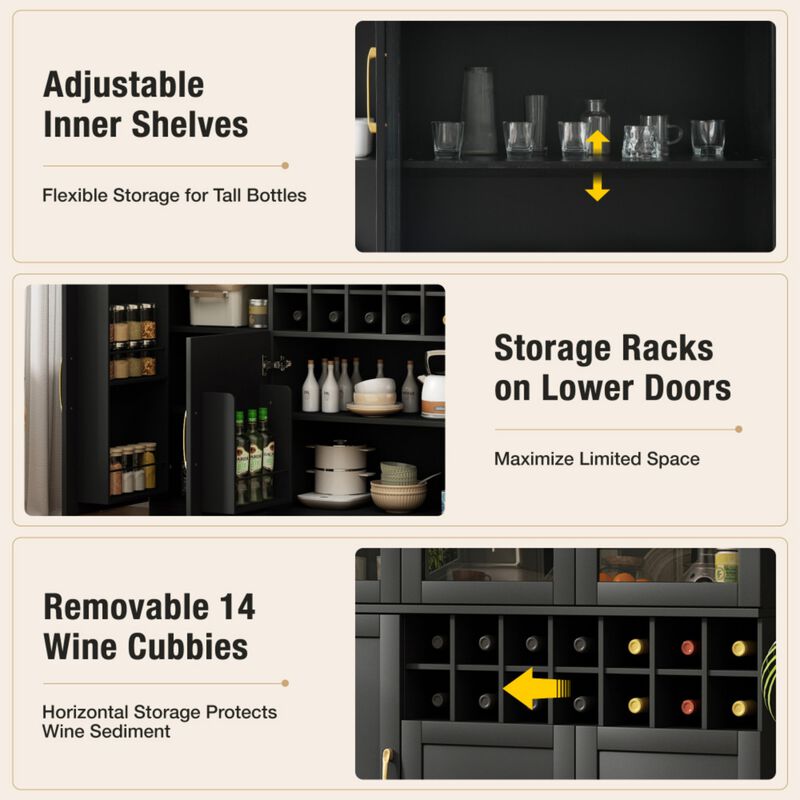 Fedcud Tall Wine Bar Cabinet image number 4