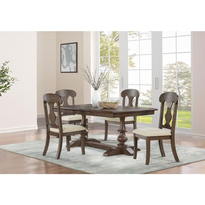 Best Quality Furniture 5pc Traditional style dining set in rustic oak color