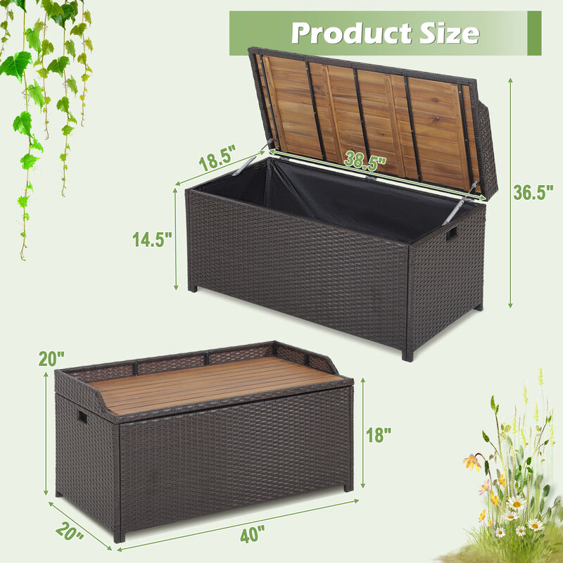 45 Gallon Outdoor Storage Bench with Zippered Liner