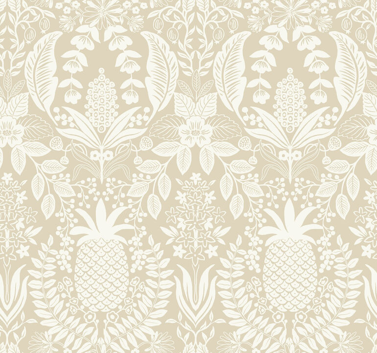 Pineapple Damask Linen Wallpaper