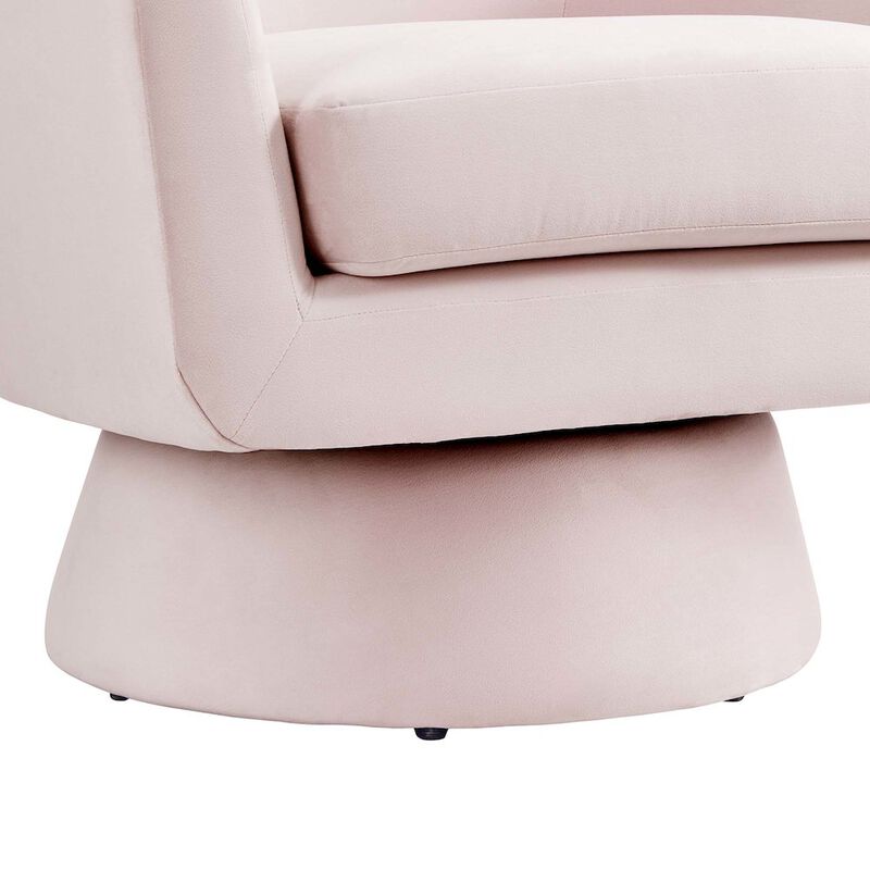 Astral Performance Velvet Fabric and Wood Swivel Chair image number 6
