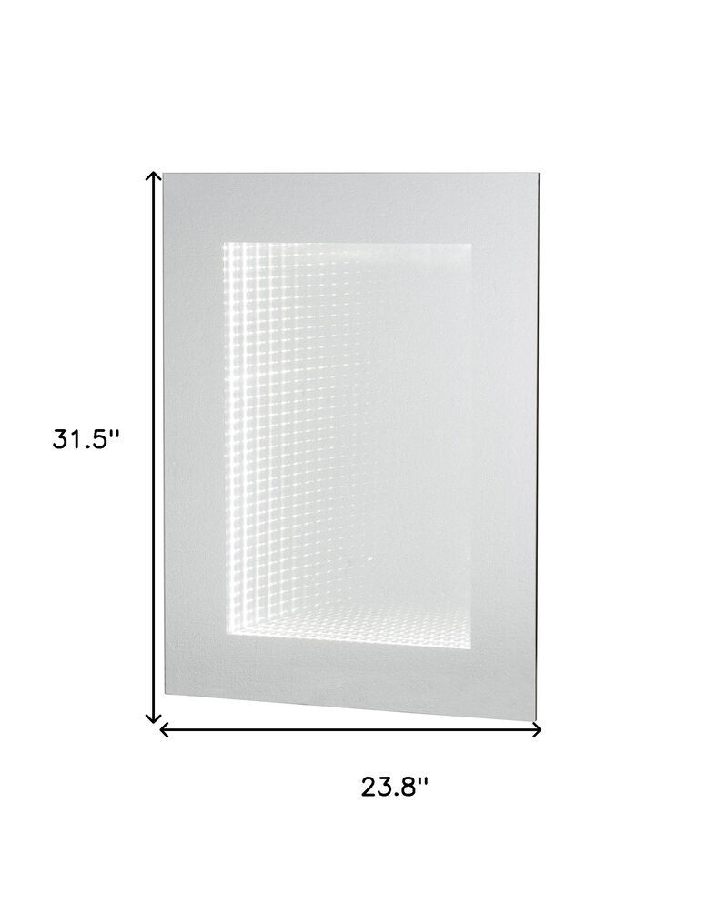 HomeRoots 32" Silver Lighted Frame Accent Mirror image number 4